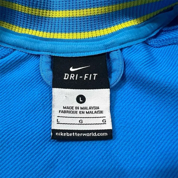 Nike Women's Dri-FIT Track Jacket Blue Size L Full Zip Post Y2K - Picture 9 of 9